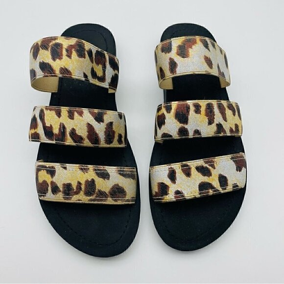 NWT Metallic Platform Leopard Devin Sandals, Sz 6 - Picture 3 of 10